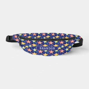 Coole Sternenmuster und Name Wasserfarbe Bauchtasche