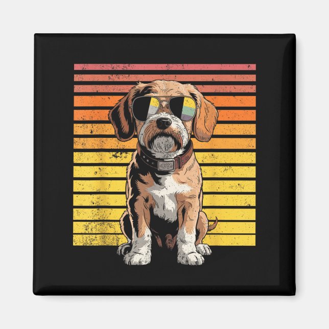 Coole stolze Cavapoo-Männer Frauen Vintage-Hundefr Magnet (Vorne)