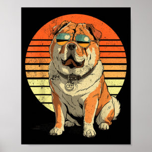 Coole stolze Chow-Chow Männer Frauen Vintage Hunde Poster