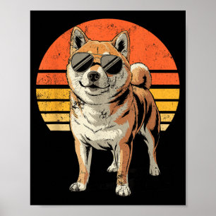 Coole stolze Shiba Inu Männer Frauen Vintage Hunde Poster