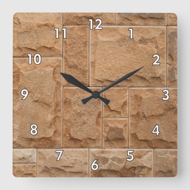 Coole Stone-Wand mit mehreren Formaten Quadratische Wanduhr (Vorderseite)
