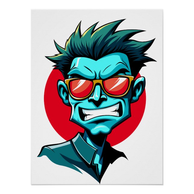 coole Straßenkunst - grüner Mann Poster (Vorderseite)