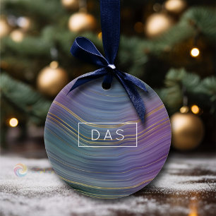 Coole Strata   Beautiful Blue Lila and Gold Agate Keramik Ornament