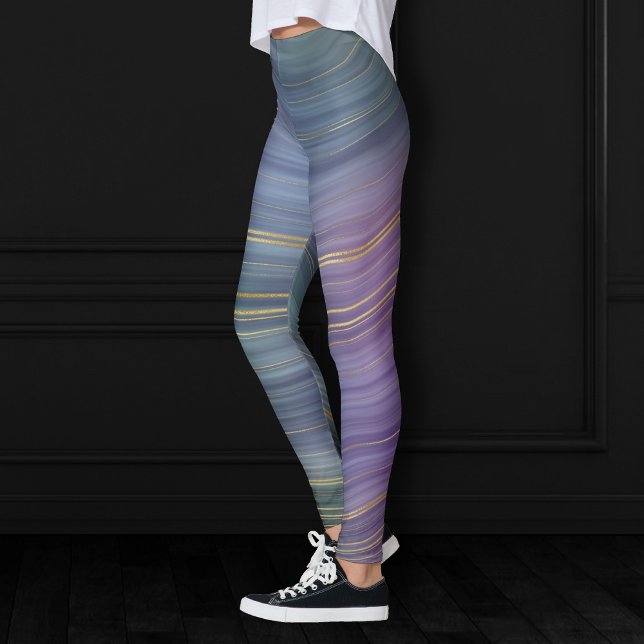 Coole Strata | Beautiful Blue Lila and Gold Agate Leggings (Von Creator hochgeladen)