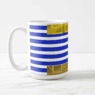 Coole Streifen Blau Gold Geometrisch Kaffeetasse