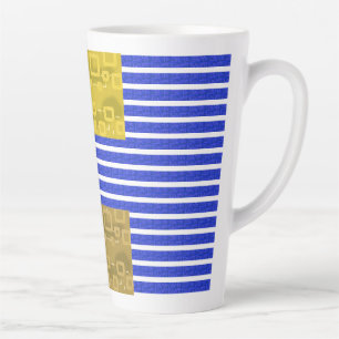 Coole Streifen Blau Gold Geometrisch Milchtasse