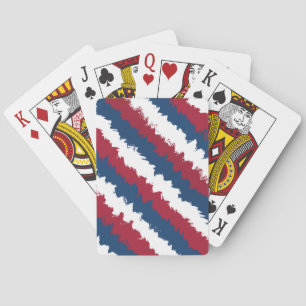 Coole Streifen rot, weiß und blau Spielkarten