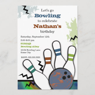 Coole Streik-Bowlings-Einladung Einladung