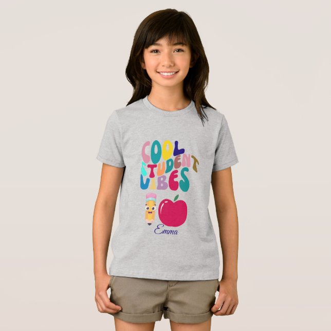 COOLE STUDENT-VIBES ZURÜCK ZUR SCHULE KINDER TSHIR Tri-Blend SHIRT (Vorderseite Voll)