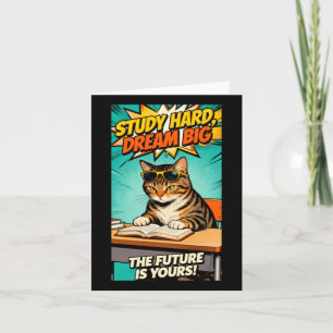 Coole Studienkatze - Hart studieren Große Träume M Karte