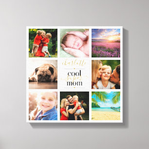 Coole Super-Mama 8 Foto-Collage personalisiert Leinwanddruck