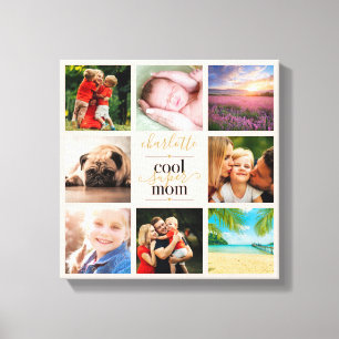 Coole Super-Mama 8 Foto Rosa Personalisiert Leinwanddruck