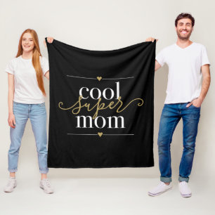 Coole Super Mama Moderne Elegante Schwarz und Gold Fleecedecke