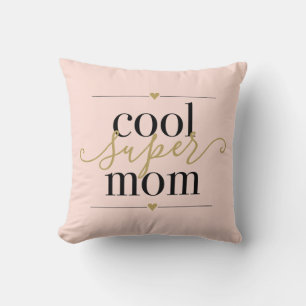 Coole Super Mama Moderne Elegantes Rosa und Gold Kissen