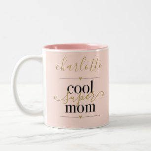 Coole Super-Mama Personalisierte Rosa und Gold Zweifarbige Tasse