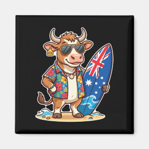 Coole Surfende Kuh Australien Sommerurlaub 1 Magnet