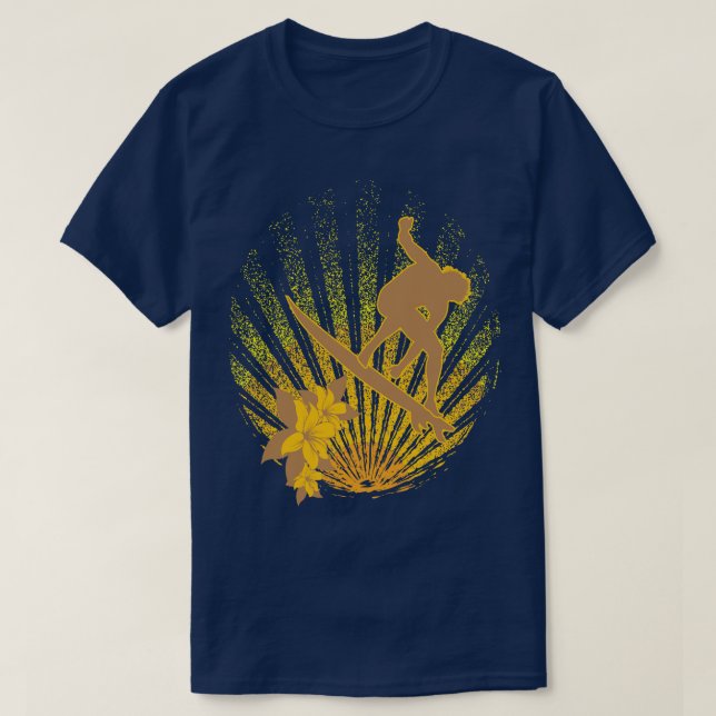 Coole Surfer Illustration - Geschenk Idee T-Shirt (Design vorne)