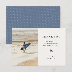 Coole Surfing-Theme-Geburtstagsfoto Dankeskarte
