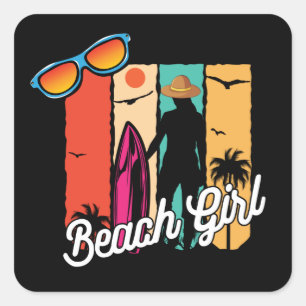 Coole Surfsportart Quadratischer Aufkleber