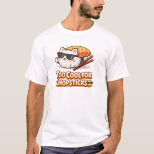 Coole Sushi-Katze Lustiges asiatisches Essen Kawai T-Shirt