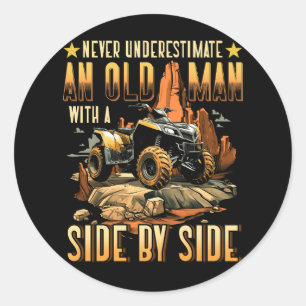 Coole SXS für Opa Männer Papa Offroad UTV ATV Seit Runder Aufkleber