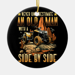Coole SXS für Opa Men Vater Offroad UTV ATV Side- Keramik Ornament