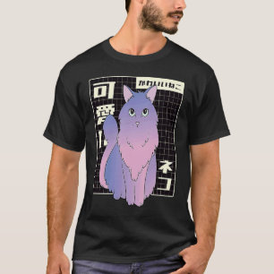 coole Synthwave-Vaporwave-Ästhetik kleine Katze ca T-Shirt