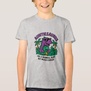 Coole Tante Dinosaurier mit Baby Dino im Dschungel Tri-Blend Shirt