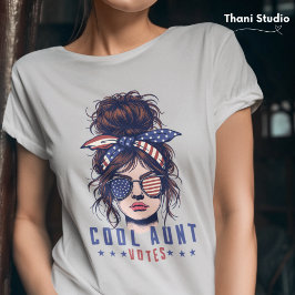 Coole Tante Votes Vintag Messy Hair Lady Wahl T-Shirt