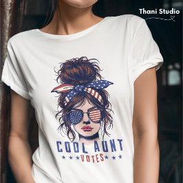 Coole Tante Votes Vintag Messy Hair Lady Wahl T-Shirt