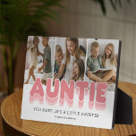 Coole Tantenturm Fotoplatte<br><div class="desc">Moderne Tante-Foto-Plakette mit 3 Bildern für Sie zu ersetzen mit Ihrem eigenen,  den Titel "Tante",  ein personalisiertes Sprichwort,  das "Sie machen das Leben ein wenig süßer",  und die Kinder-Namen.</div>