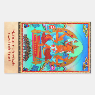 Coole Tätowierung des Tibetans Marici Rechteckiger Aufkleber