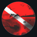 Coole Tauchflagge Runder Aufkleber<br><div class="desc">Coole Tauchflagge</div>