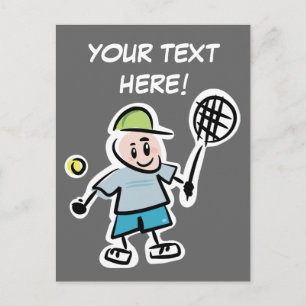 Coole Tennispostkarte mit lustigem Cartoon Postkarte