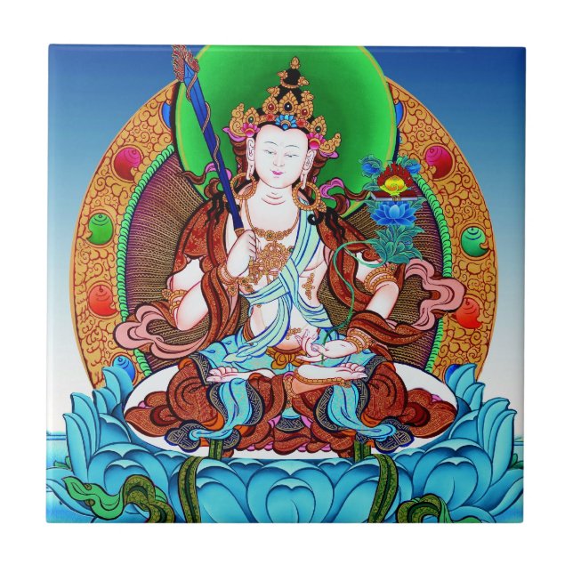 Coole Thangka Akasagarbha Bodhisattva Mahasattva Fliese (Vorderseite)