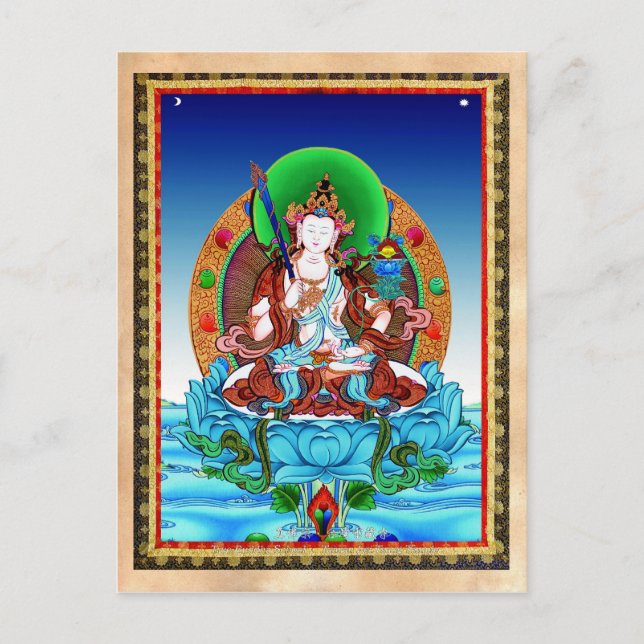 Coole Thangka Akasagarbha Bodhisattva Mahasattva Postkarte (Vorderseite)