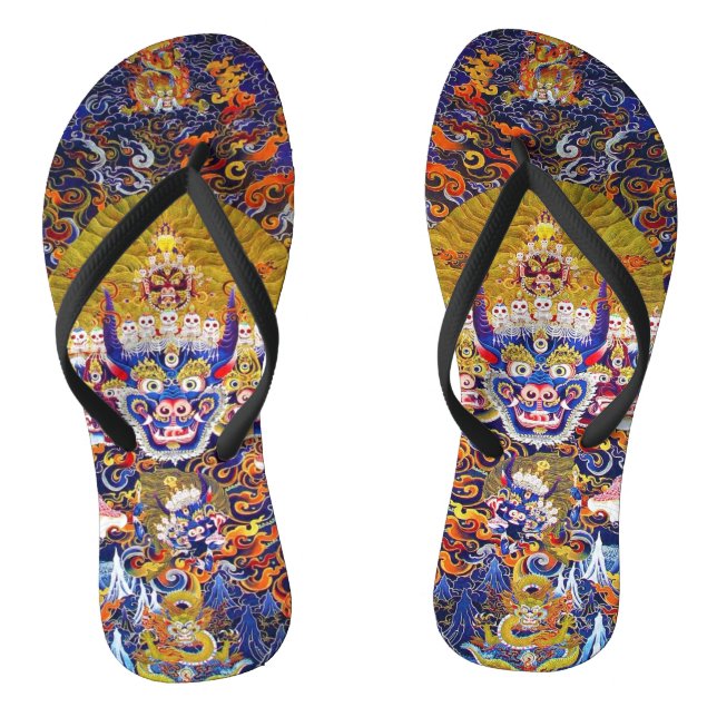 Coole Thangka Gott Mandala Tattoo Yamantaka Flip Flops (Fußbett)