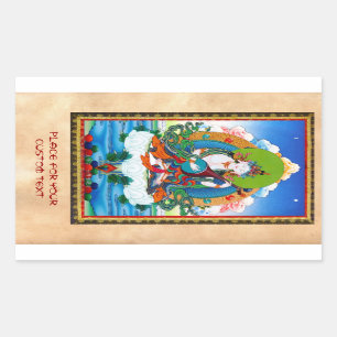 Coole Thangka-Tätowierung Saraswati Rechteckiger Aufkleber