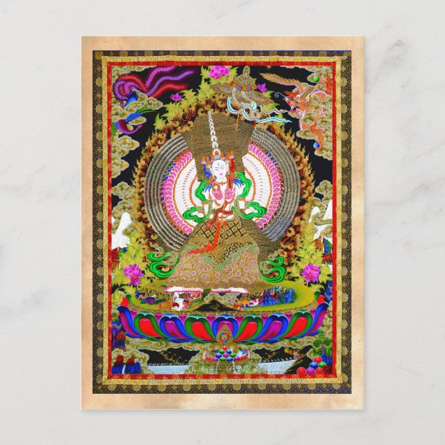 Coole Thangka Usnisa Sitatapatra Postkarte (Vorderseite)