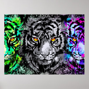 Coole Tiger Artwork - Wildtiere Große Katzen - Tig Poster