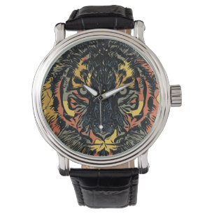 Coole Tiger-Gesichts-Kunst Armbanduhr