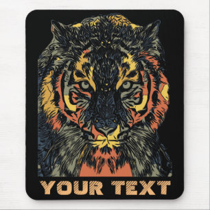 Coole Tiger-Gesichtskunst Fügen Sie Ihren eigenen Mousepad