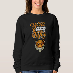 Coole Tiger Lila Sonnenbrille Tiger Gesichtsjahr Sweatshirt
