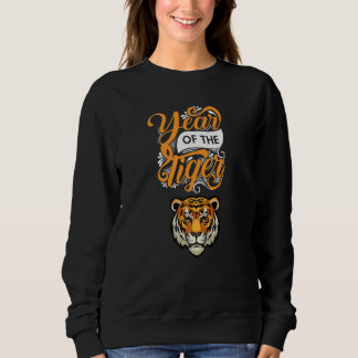 Coole Tiger Lila Sonnenbrille Tiger Gesichtsjahr Sweatshirt