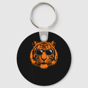 Coole Tiger-Sonnenbrille Grafik Wildtier-Design Schlüsselanhänger