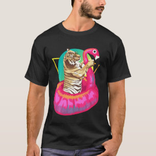 Coole Tigerabkühlung in schwimmendem Flamingo T-Shirt