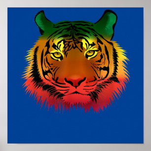Coole Tigerflagge Poster