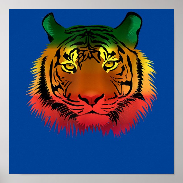Coole Tigerflagge Poster (Vorne)