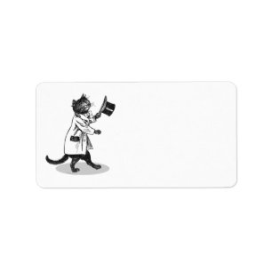 Coole Top-Hat-Katzen-Adressenmarken Adressaufkleber