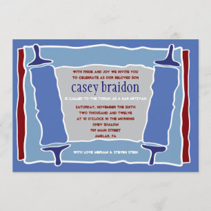 COOLE TORAH Themed Bar-Schläger Mitzvah Einladung
